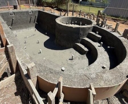 wynnum-swimming-pool-1 What is going to be a sensational backyard swimming pool in the first stages of construction